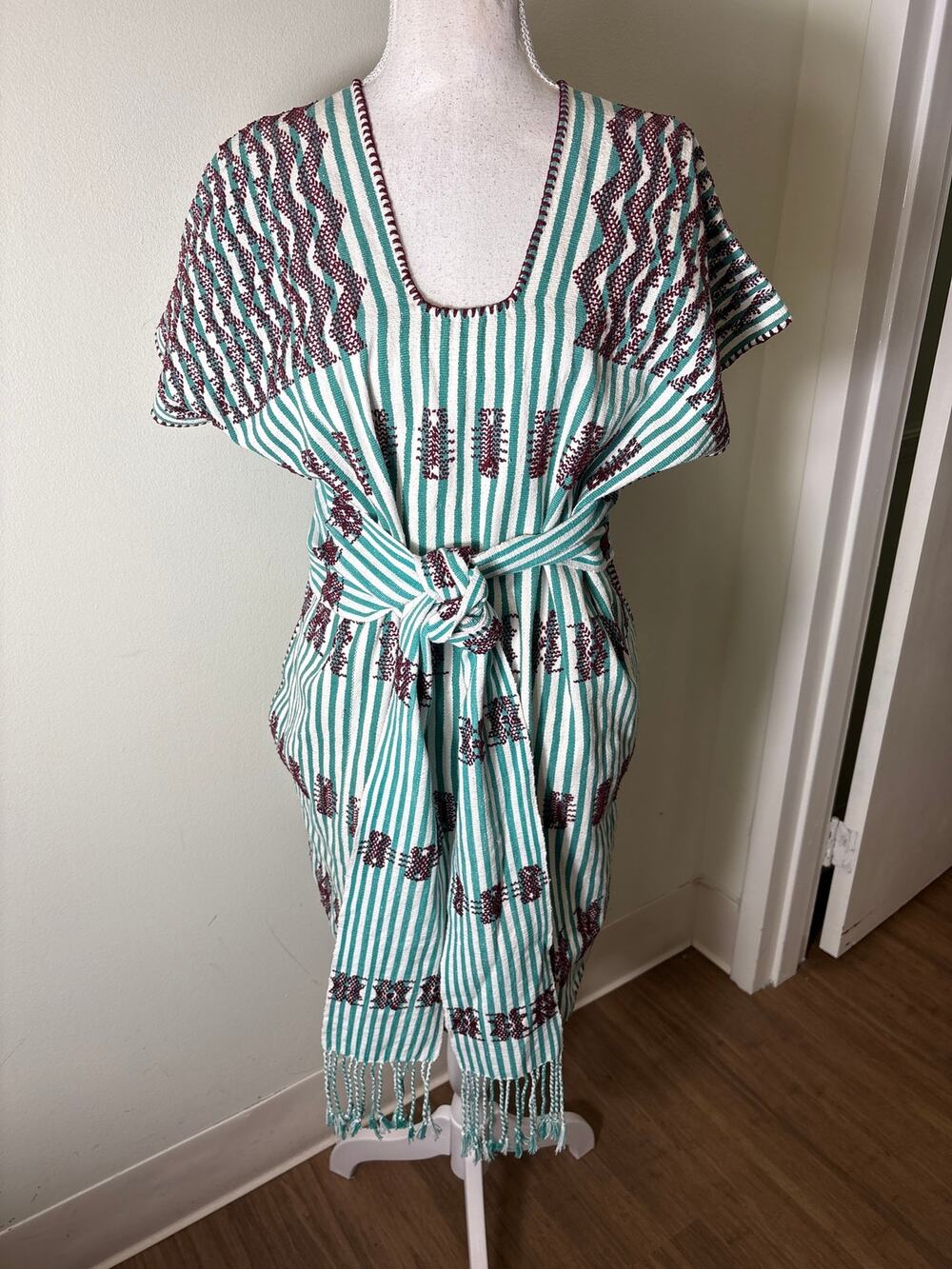 Pippa Holt Green and White Stripe Cotton Caftcan No. 65